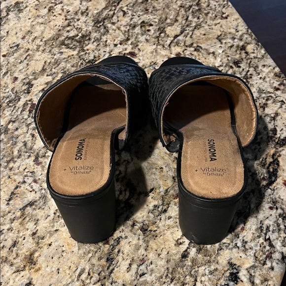 Sonoma Vitalize Ortholite Black Woven Mules - Picture 3 of 8